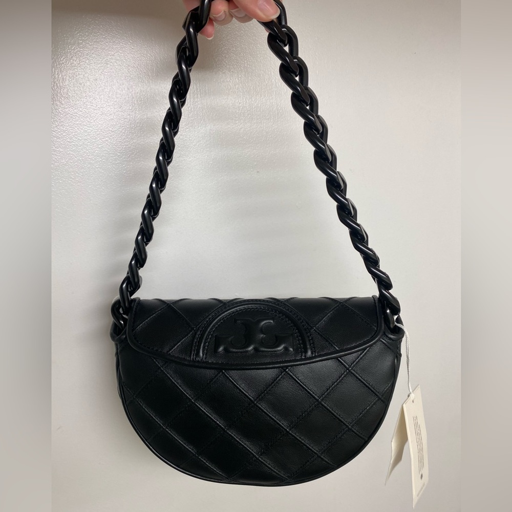 NWT Tory Burch Fleming Mini Crescent Shoulder Bag - Picture 2 of 12